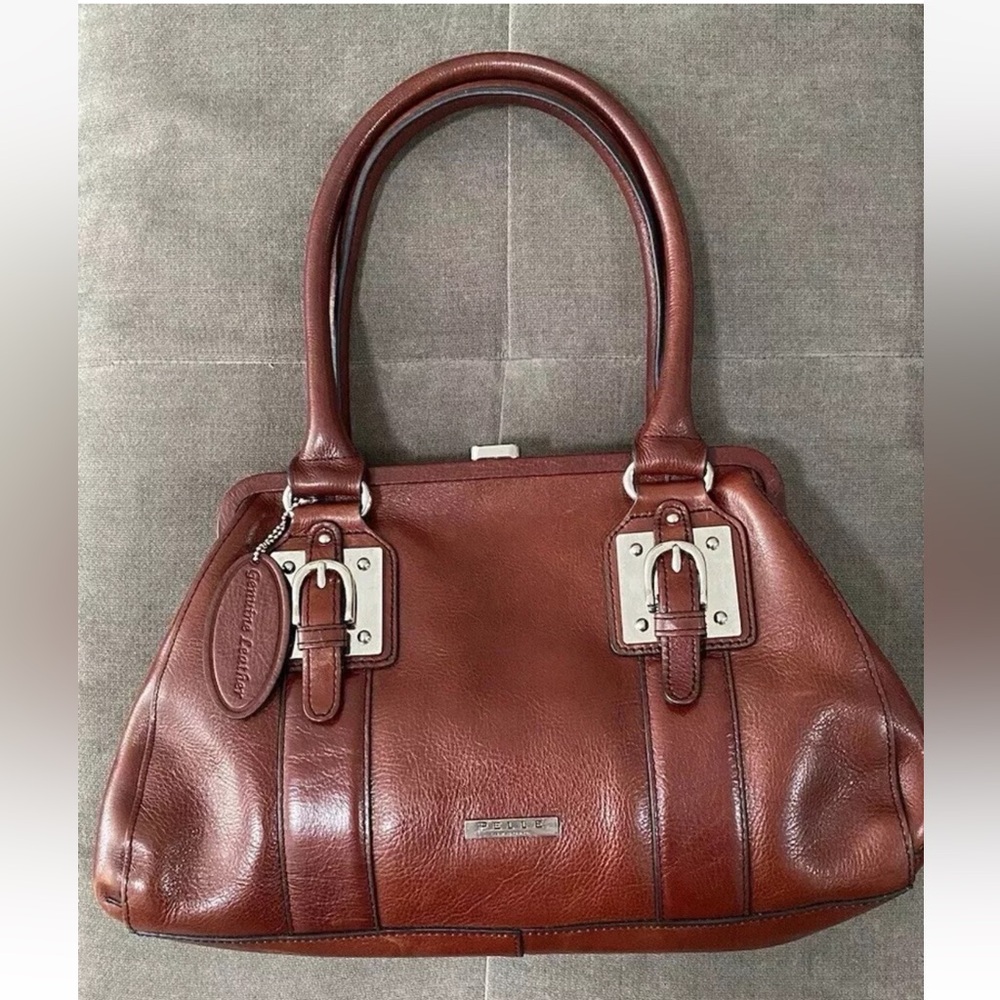 Vintage Pelle Studio Red Genuine Leather Handbag Purse
